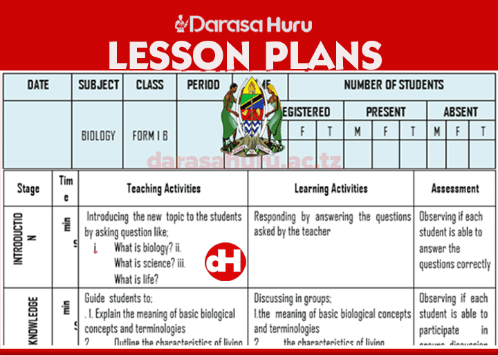 Download Lesson Plans For Teachers Form 1 - 4 Secondary School, Mathematics Lesson Plans Form 1 - 4, BIOLOGY Lesson Plans Form 1 - 4, CHEMISTRY Lesson Plans Form 1 - 4, PHYSICS Lesson Plans Form 1 - 4, KISWAHILI Lesson Plans Form 1 - 4, LITERATURE IN ENGLISH Lesson Plans, ENGLISH LANGUAGE Lesson Plans Form 1 - 4, GEOGRAPHY Lesson Plans Form 1 - 4, HISTORY Lesson Plans Form 1 - 4, CIVICS Lesson Plans Form 1 - 4