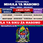 Mihula Ya Masomo 2025/2026 PDF - Awali, Msingi na Sekondari