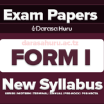 Form One Exams 2025 New Syllabus All Subjects