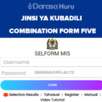 SELFORM MIS: Jinsi ya Kubadili Combination Form Five 2025/2026 - TAMISEMI, Selform Kubadili Combination Form Five 2025/2026