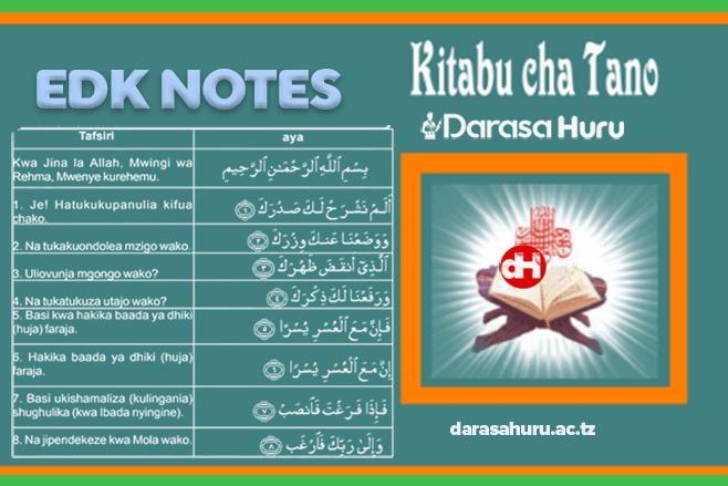 EDK Notes Darasa la Tano (Standard Five)