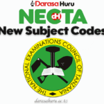 NECTA New Subject Codes for Form 1 and 2