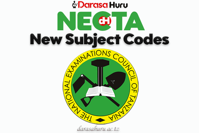 NECTA New Subject Codes for Form 1 and 2