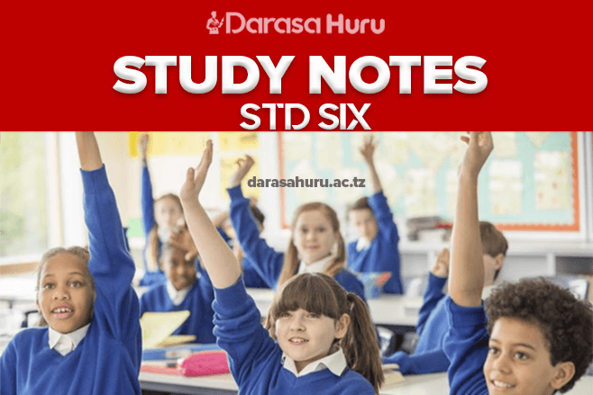 Sayansi na Teknolojia Study Notes Darasa la Sita PDF, Sayansi na Teknolojia Standard Six Study Notes PDF, English Language Notes Standard Six PDF