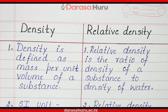 DENSITY AND RELATIVE DENSITY