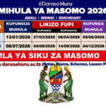 MIHULA YA MASOMO 2026