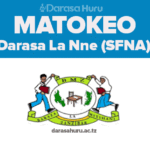 Matokeo Darasa La Nne (Standard Four SFNA) Zanzibar 2025/2026