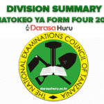 DIVISIONS SUMMARY SHULE ZOTE CSEE RESULTS 2025