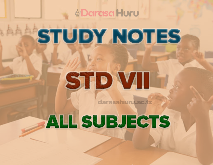 FULL NOTES STANDARD SEVEN - ALL SUBJECTS