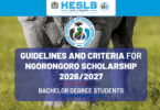 Ngorongoro Scholarship Guideline - 2026/2027 (Courses, Qualifications and Items Covered)