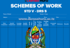 Schemes of Work Standard Five(Darasa la Tano) 2027
